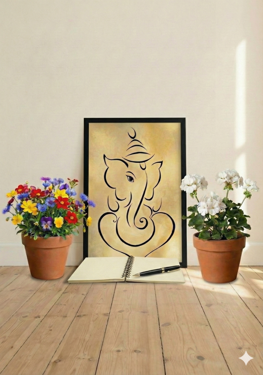 Divine Ganesha – Minimal Line Art Spiritual Wall Print