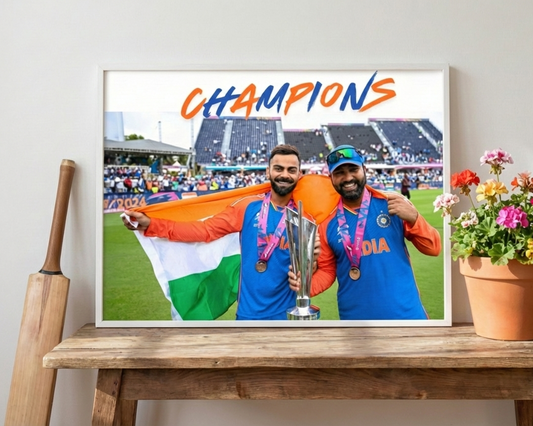 Champions of India – Victory Celebration Cricket Poster - RoKo