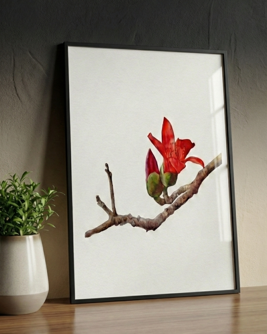 Red Flower – Minimal Nature Art Poste