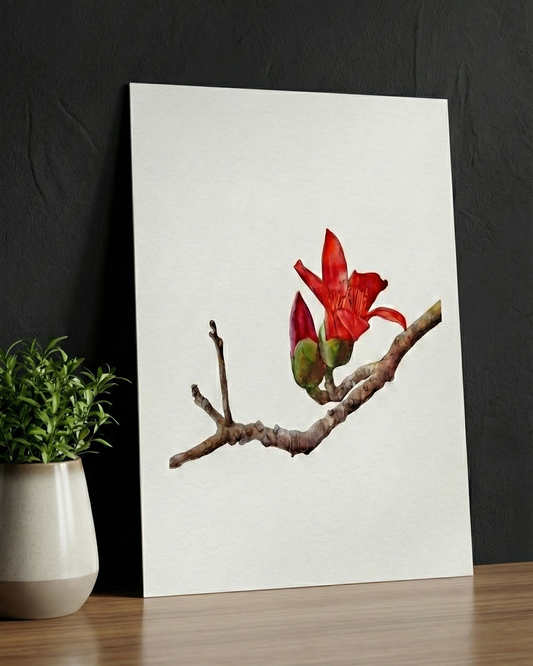 Red Flower – Minimal Nature Art Poste