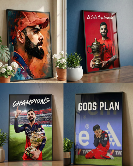 RCB - Virat Kohli — Combo of 4-Poster Combo Set - A4