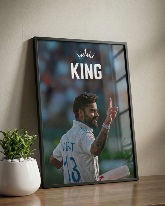 Cricket King Virat Kohli — Framed Art– Cricket Legend Art Print -A4