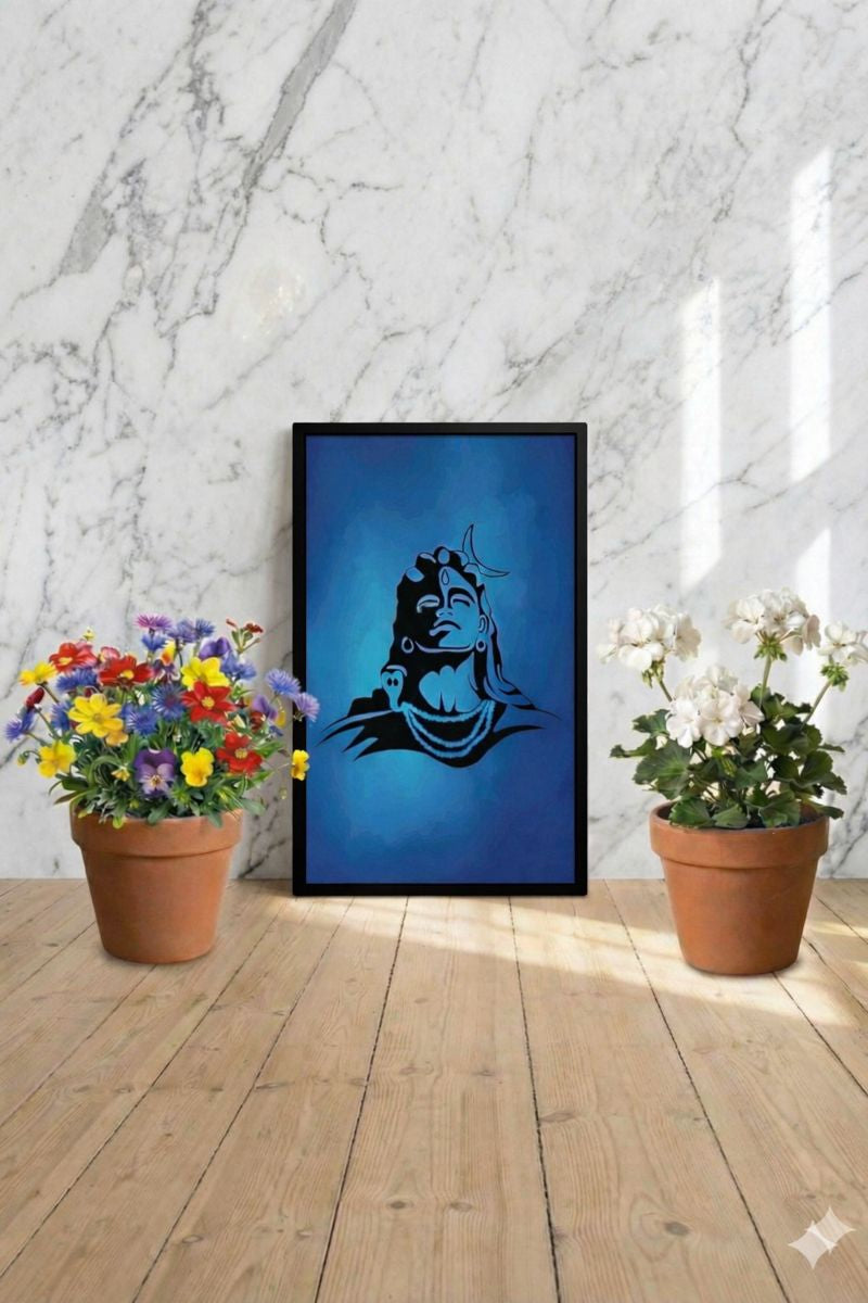 Neelkanth Calm – Blue Aura Lord Shiva Spiritual Wall Art