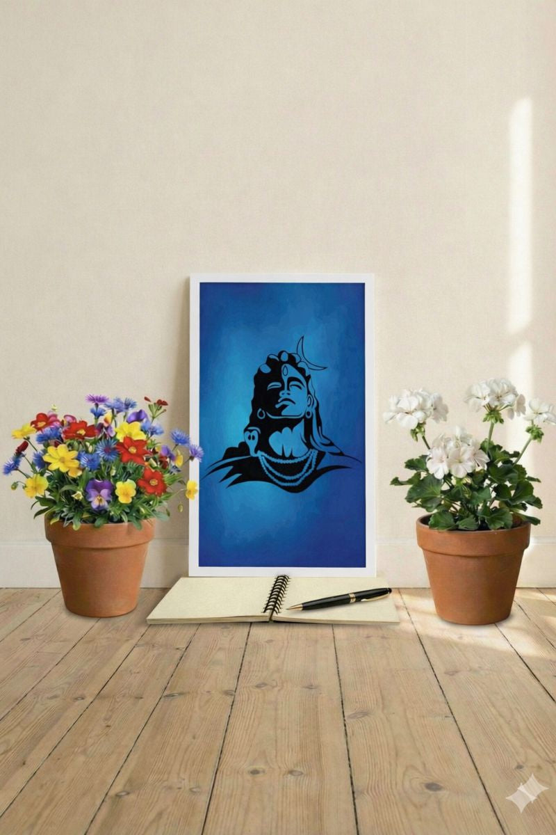 Neelkanth Calm – Blue Aura Lord Shiva Spiritual Wall Art