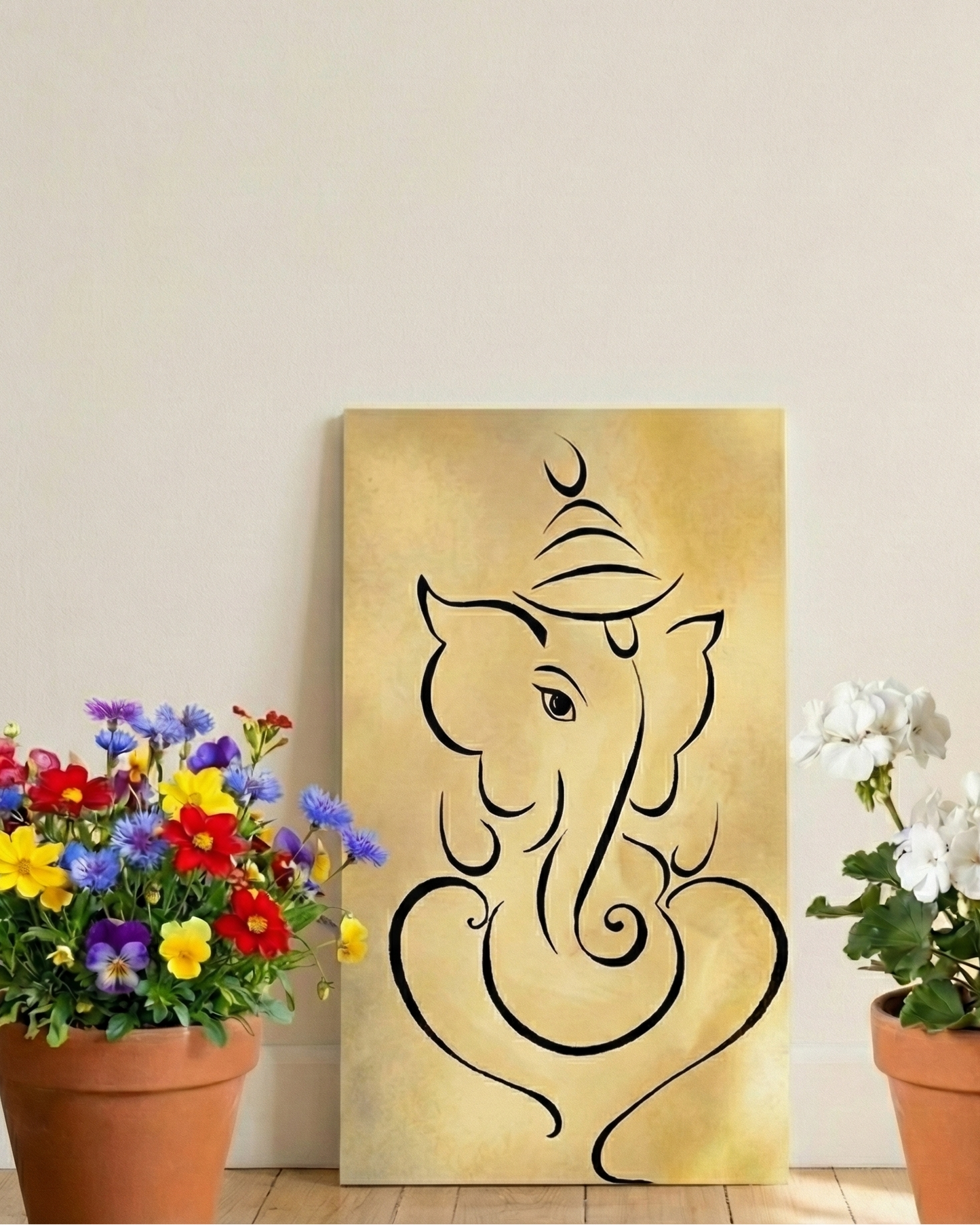 Divine Ganesha – Minimal Line Art Spiritual Wall Print