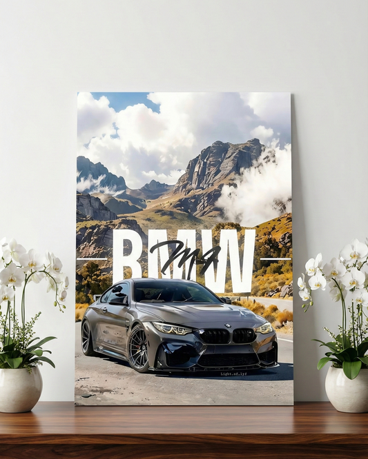 BMW M4 Framed Poster – A4 Size