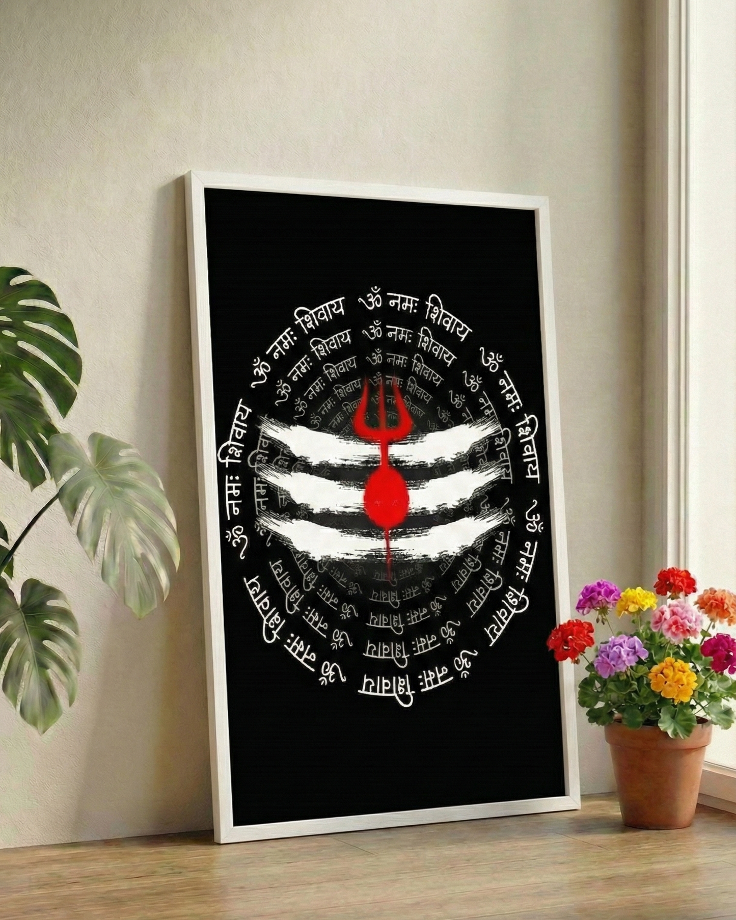 Om Namah Shivaya – Lord Shiva Trishul Sacred Art Print