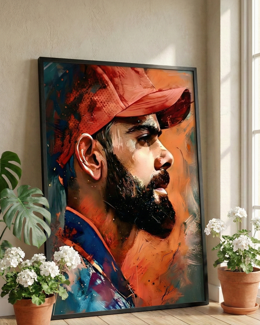 Fearless Champion : King Kohli – Modern Cricket Legend Art Print