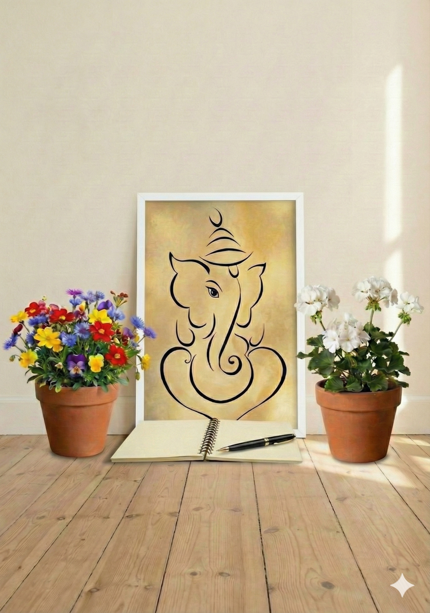 Divine Ganesha – Minimal Line Art Spiritual Wall Print